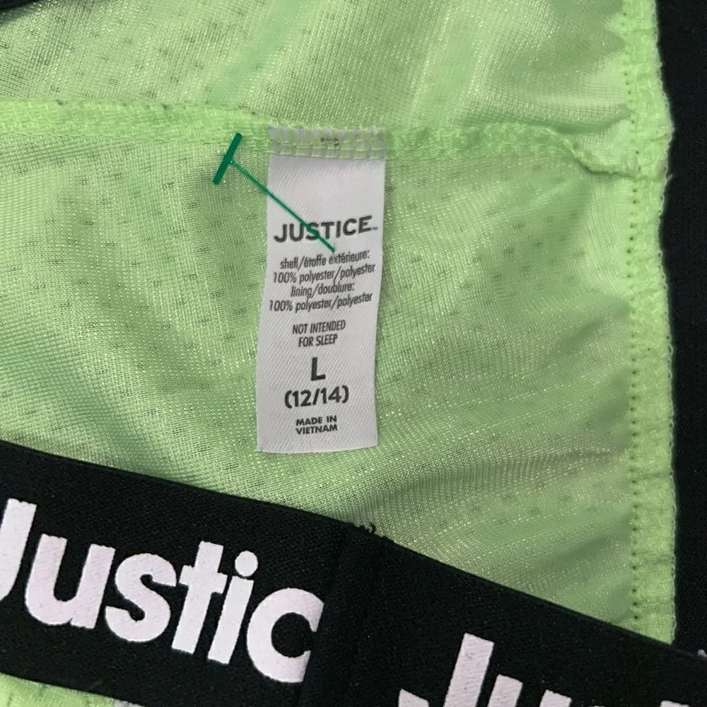 Justice neon athletic shorts size large